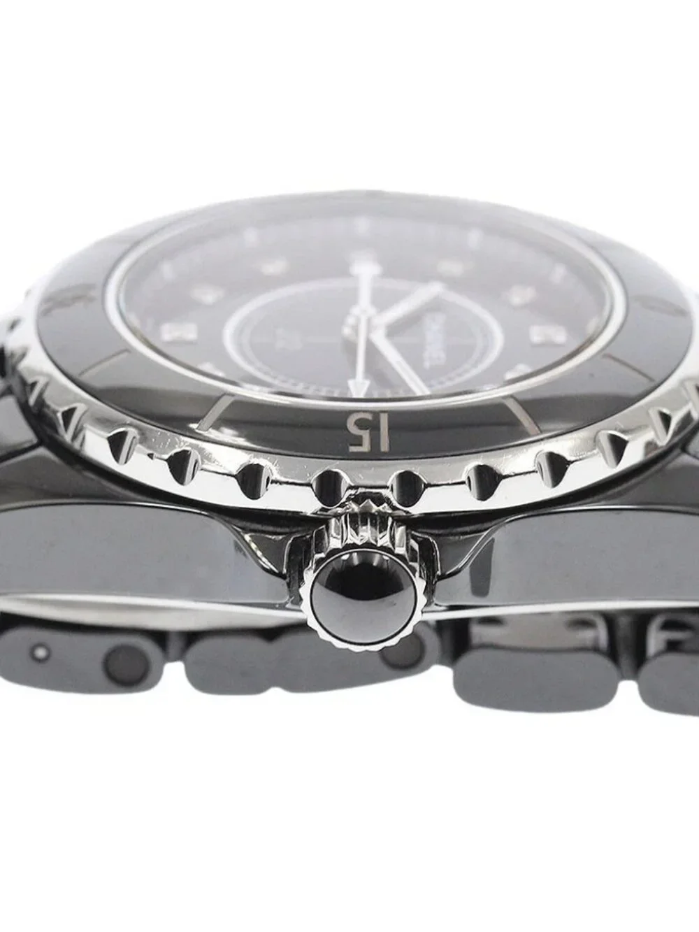 CHANEL J12 H1625 Black ceramic 33mm 12P diamond black Dial Quartz Ladies_959428